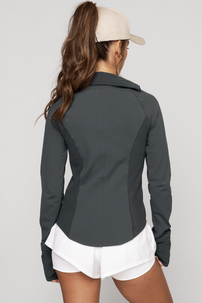 Chasing Pavements Mockneck Pullover - Raincloud Cheap Sale Explore