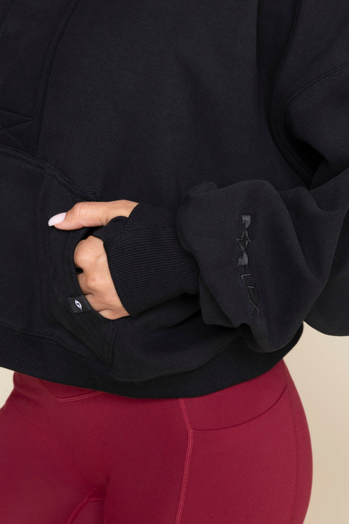 Ooey Gooey Crop Half Zip - Black Free Shipping Real