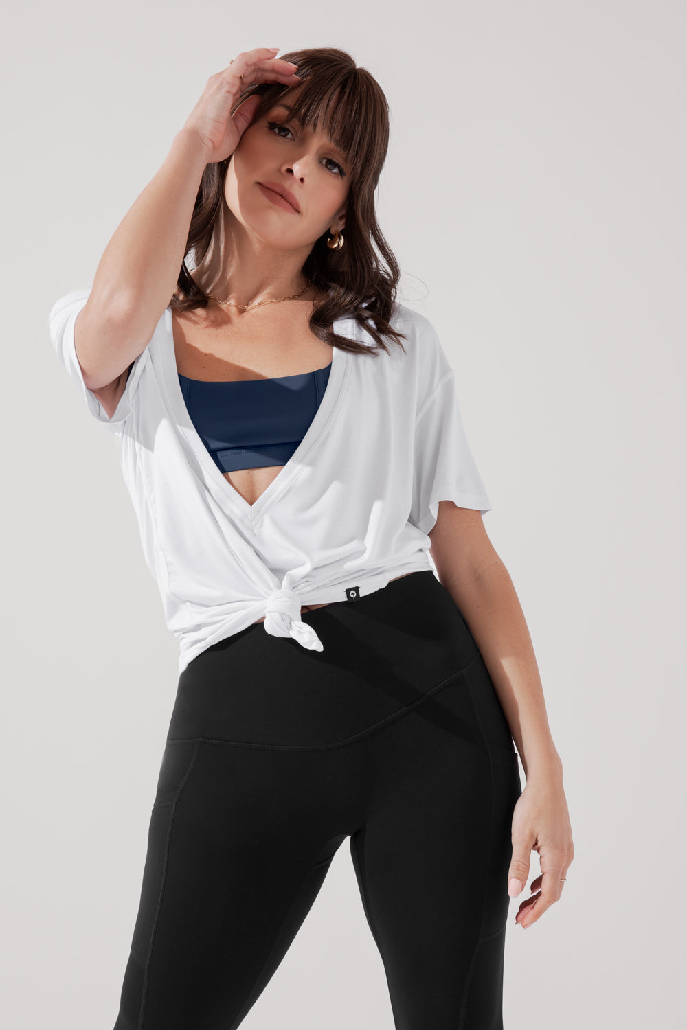 Daring Deep V Tee - White Cheap Manchester