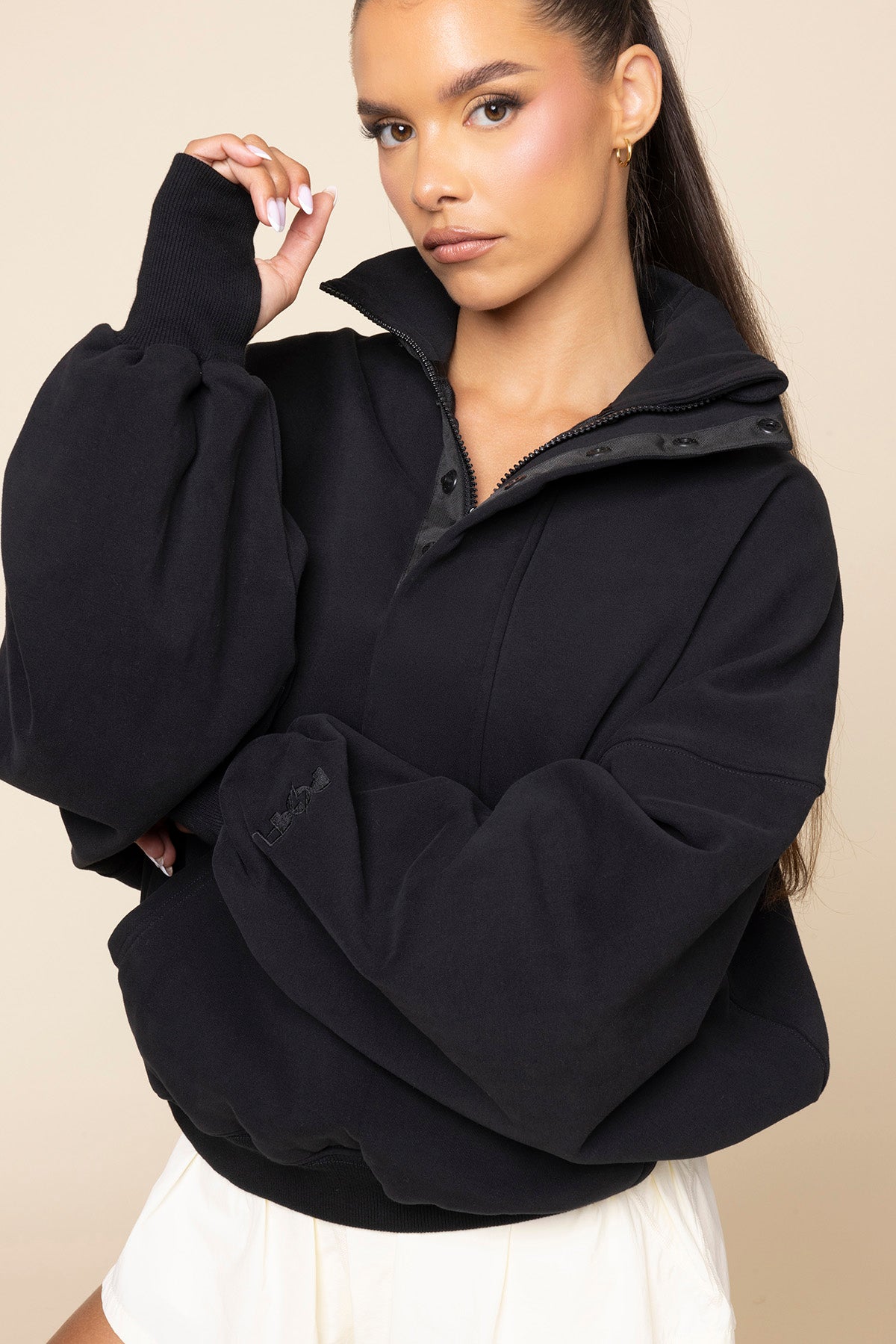 Ooey Gooey Half Zip Sweater - Black 100% Original Sale Online