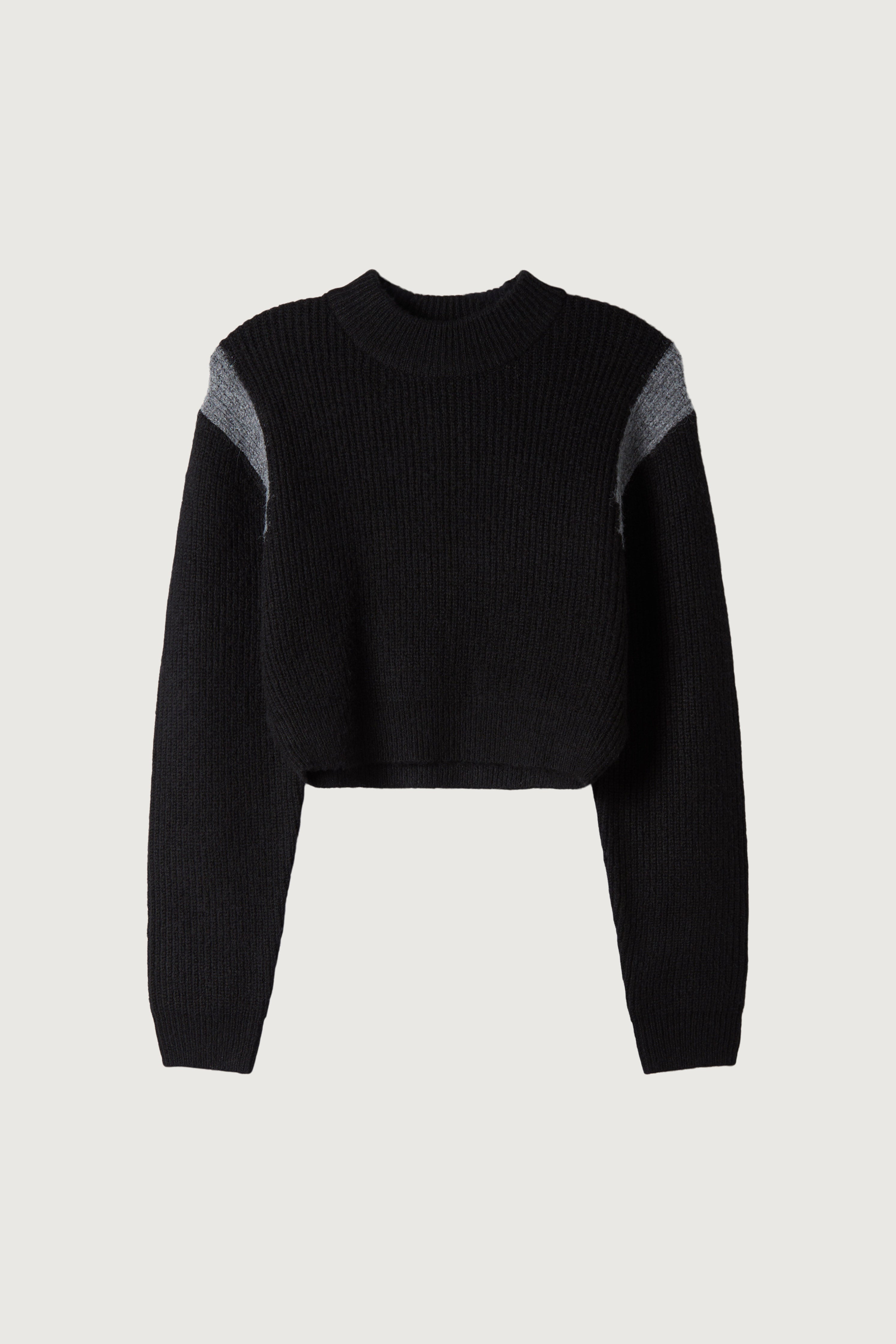 CROPPED SHOULDER CONTRAST SWEATER Buy Cheap 2025 Newest