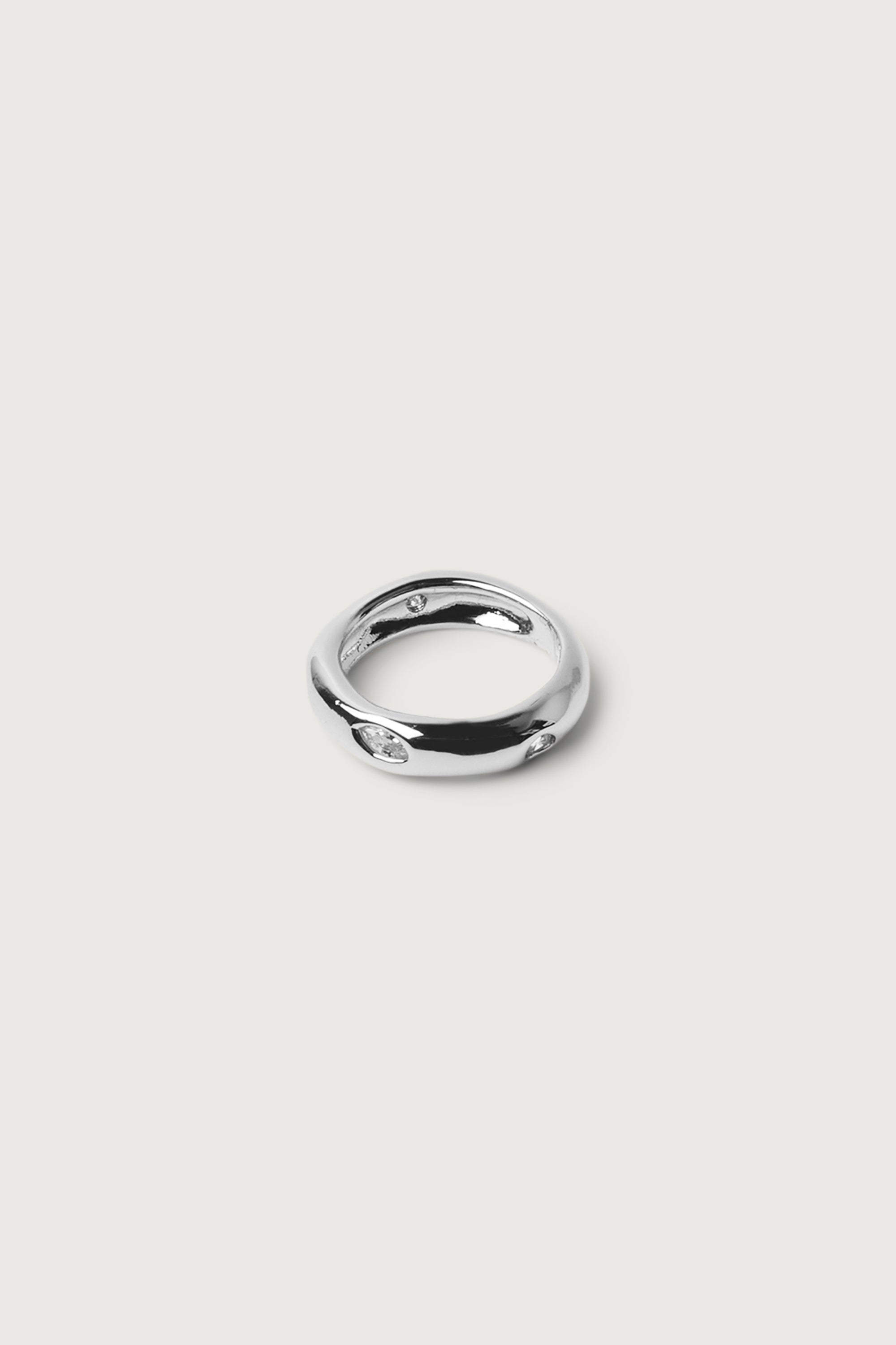 ORGANIC SHAPED RING WITH ZIRCONIA Sale Online Cheap