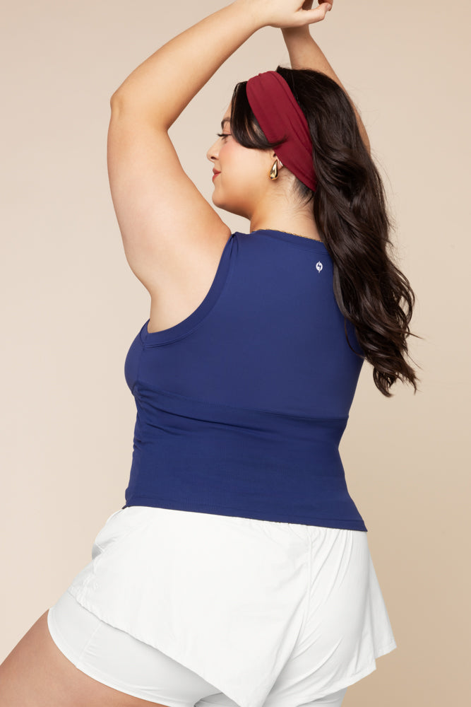 Peekaboo Crew Tank - Sapphire Buy Cheap Pre Order