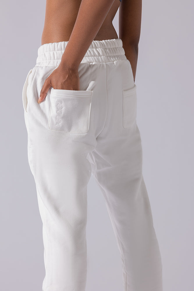 Cloud Rollover Sweatpant - White Low Pice Sale Online