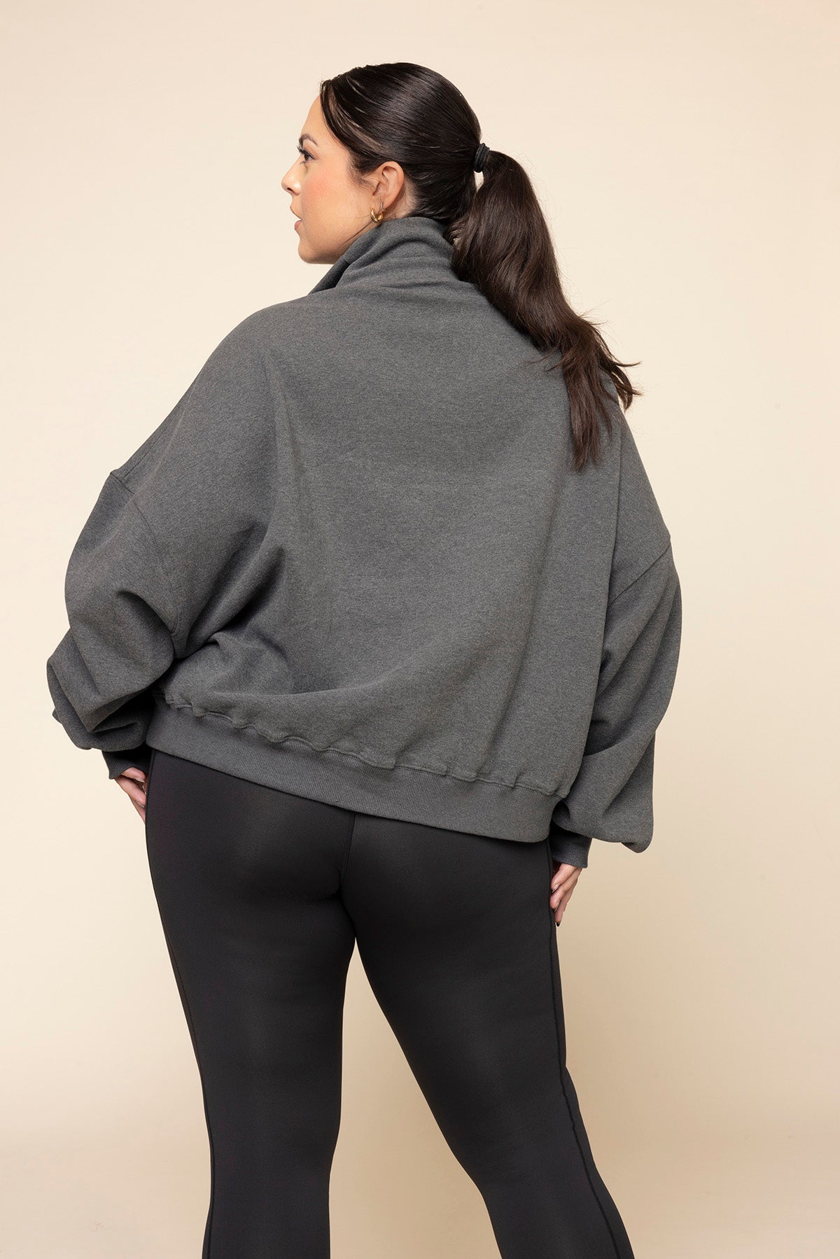 Ooey Gooey Half Zip Sweater - Charcoal Heather Sale Footlocker