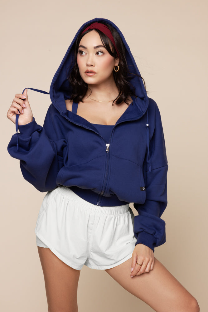 Zip Cloud Hoodie - Sapphire Online For Sale