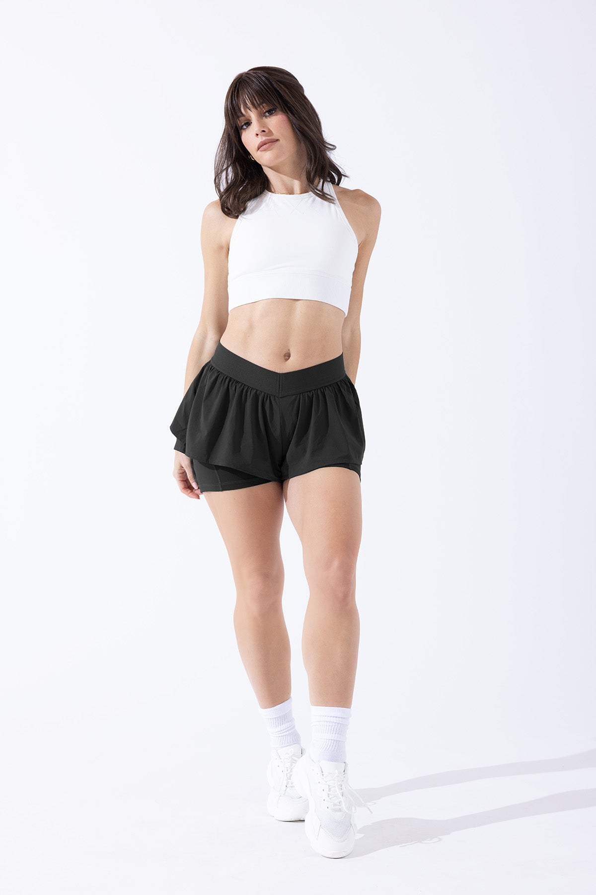 On the Run Ruffle Short - Black Cheap Sale How Much