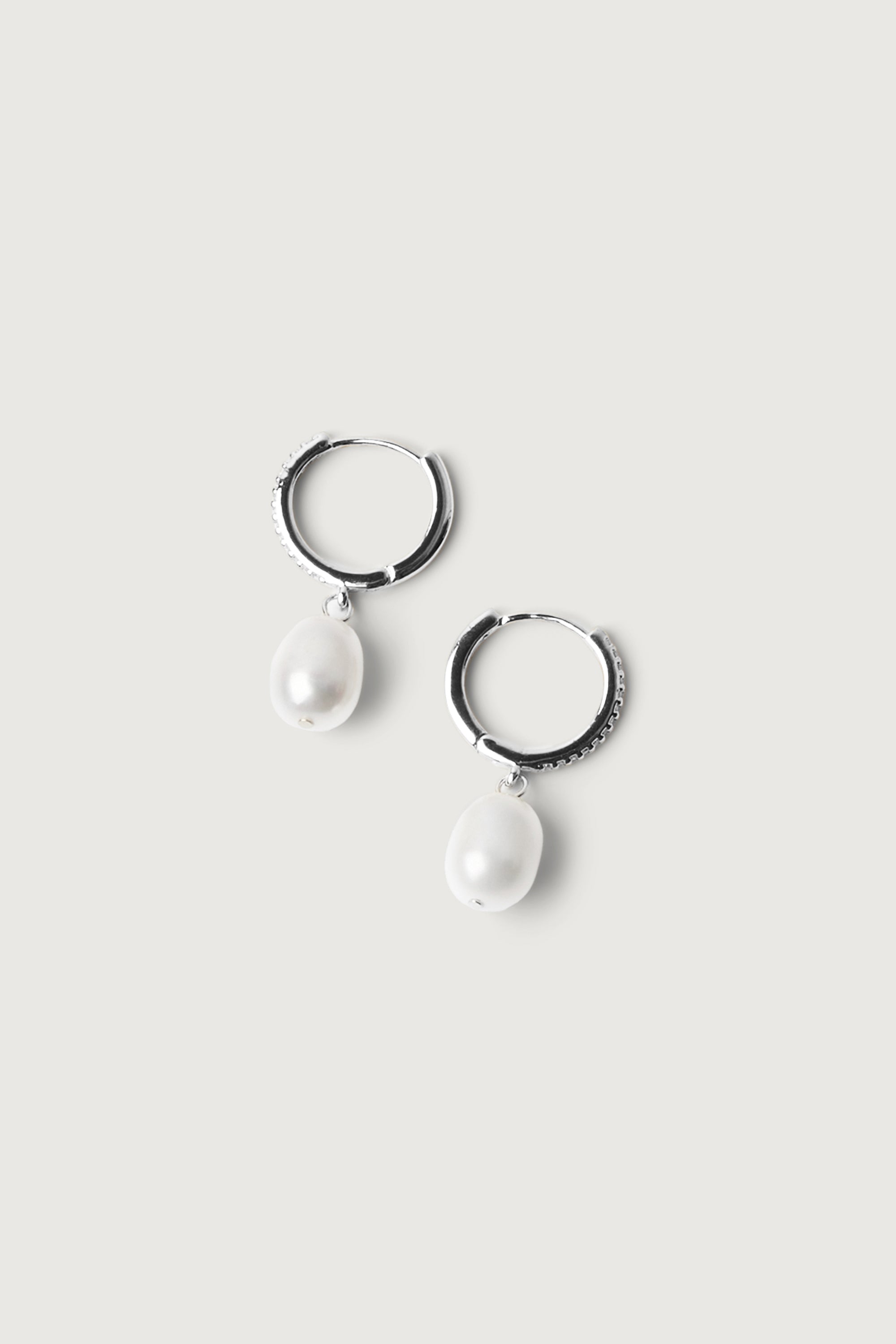 ZIRCONIA HOOPS WITH PEARL DROP Clearance Wide Range Of