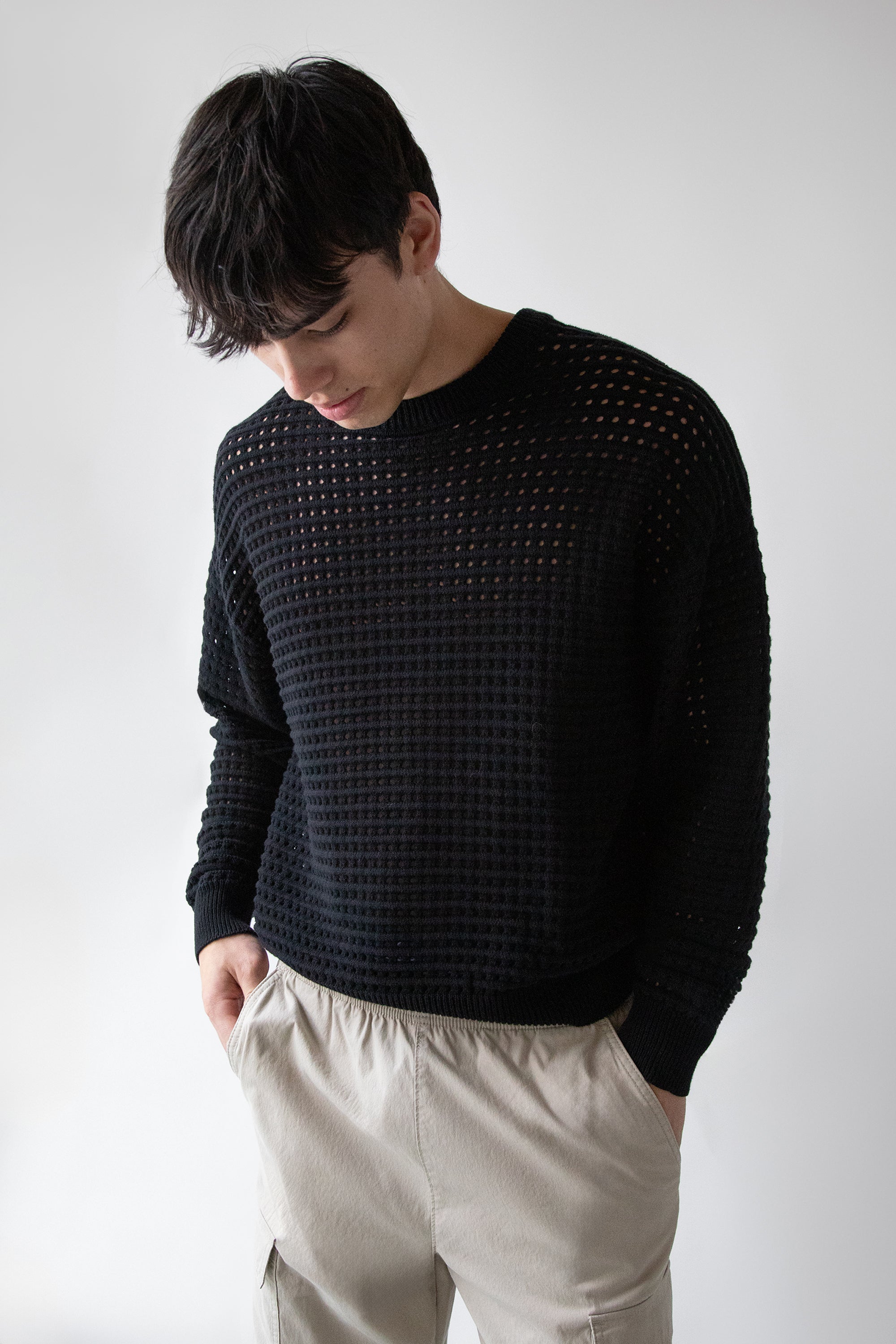 CREWNECK OPEN KNIT SWEATER Outlet Low Pice Fee Shipping