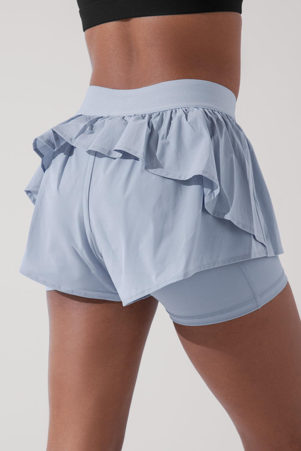 On the Run Ruffle Short - Blue Breeze Manchester Great Sale Online