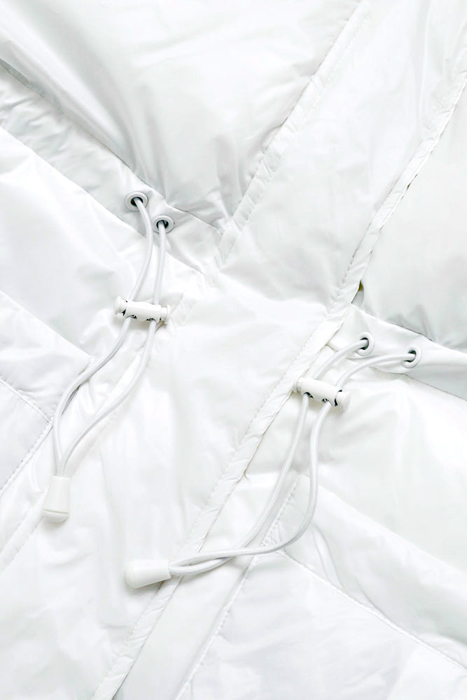 Pearl Peplum Puffer Jacket - White Enjoy Cheap Online