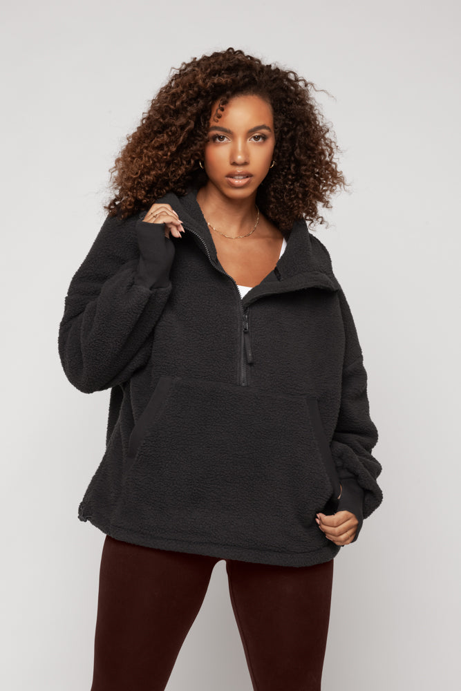 Big Hug Fleece Half Zip Sweater - Smoky Charcoal Low Pice Cheap Online