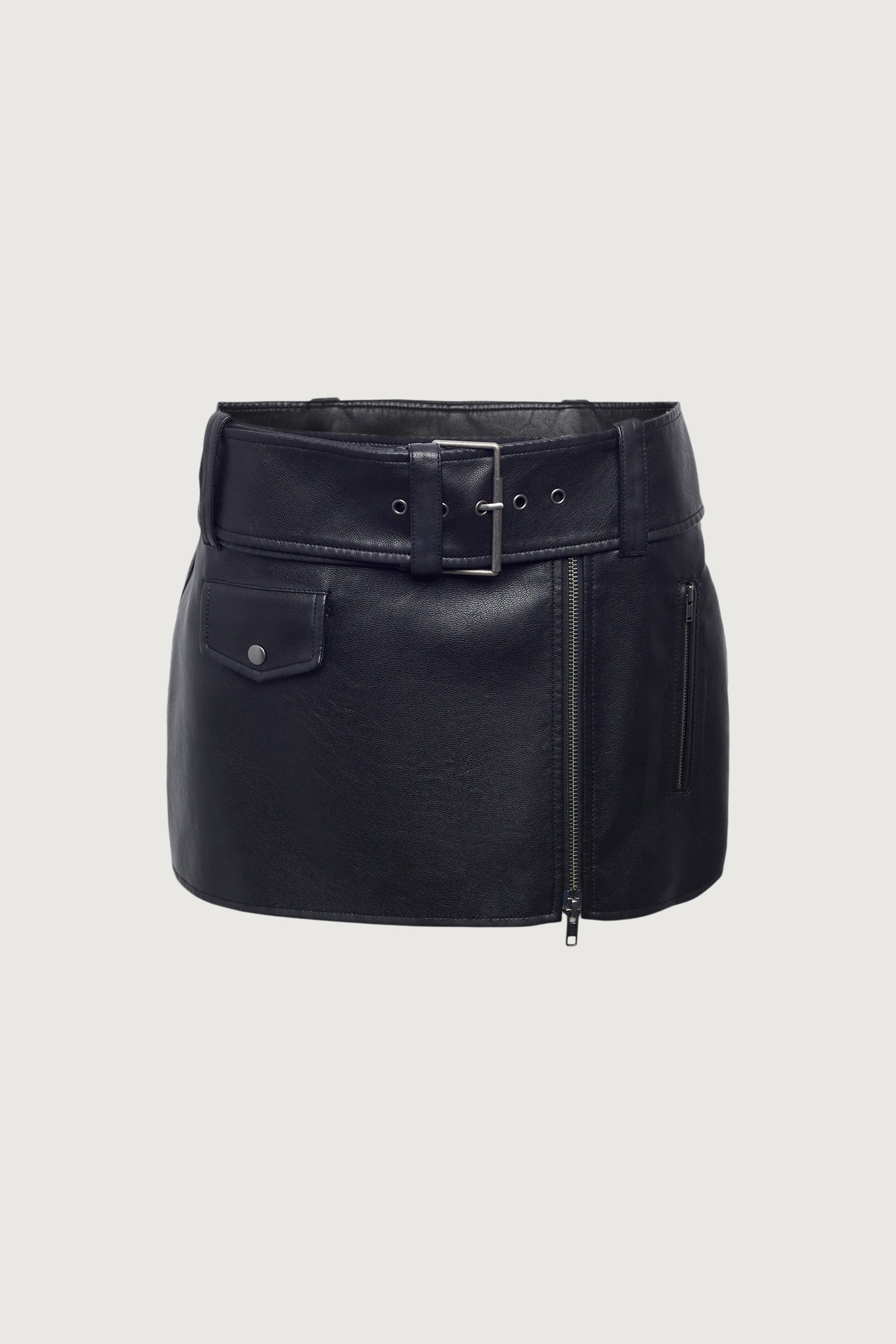 VEGAN LEATHER MOTO MINI SKIRT Online Cheap Pice