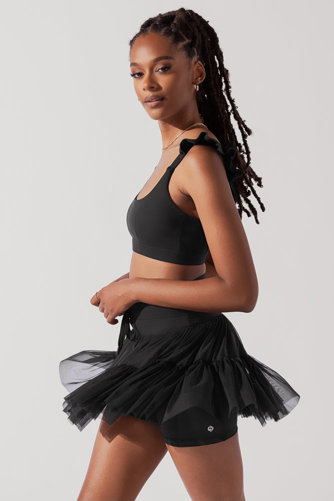 Romance Ruffle Bra - Black Quality Free Shipping Outlet