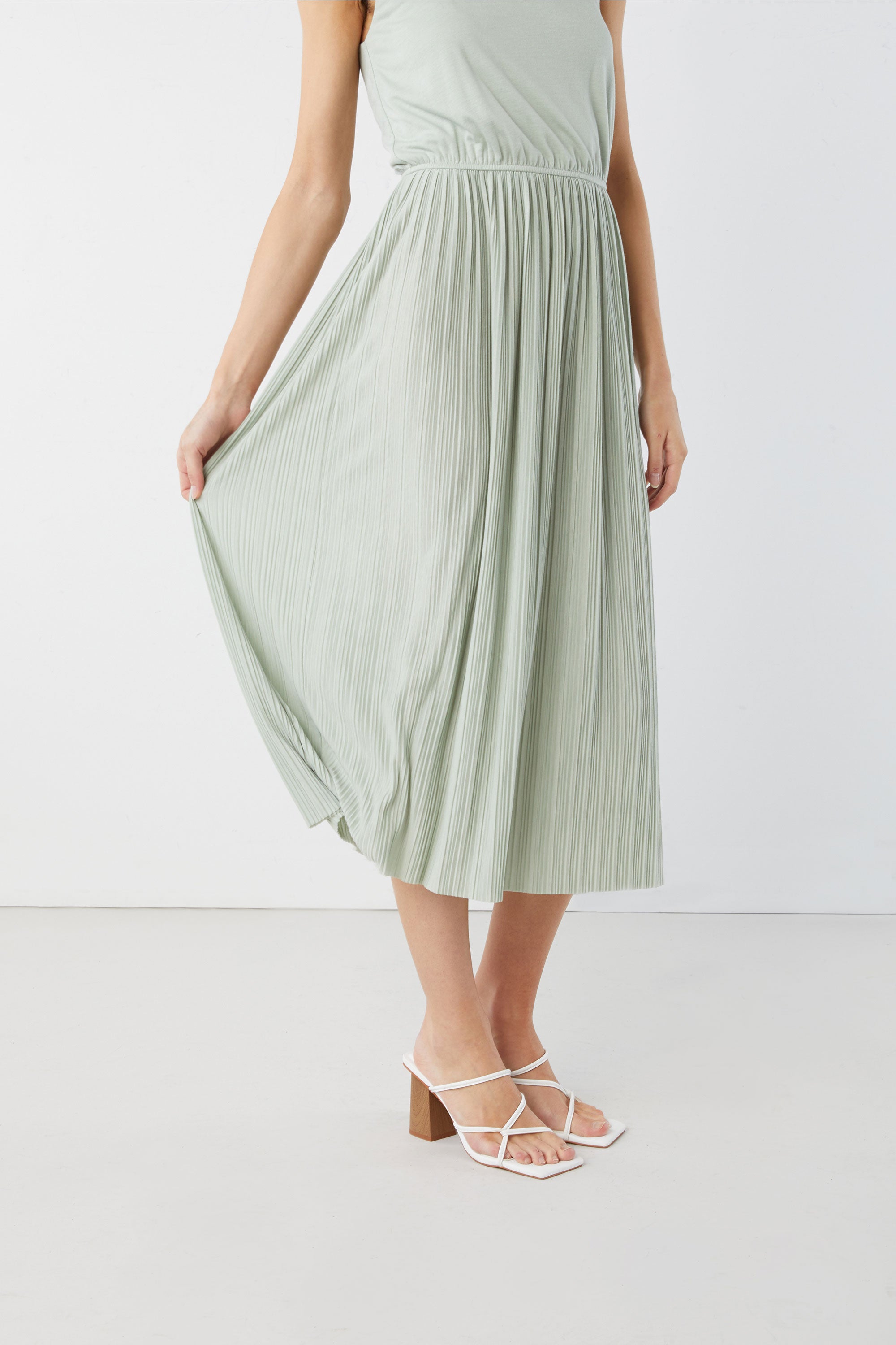 PLEATED MIDI DRESS 100% Original Cheap Pice