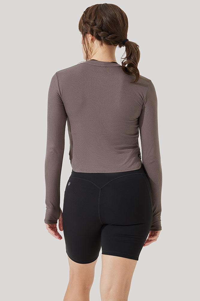 Refine Long Sleeve Top - Woodland Taupe Cheap Sale Good Selling