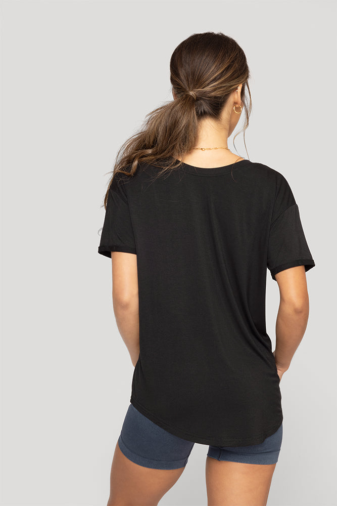 Reversible Deep V Tee - Black Sale Extremely