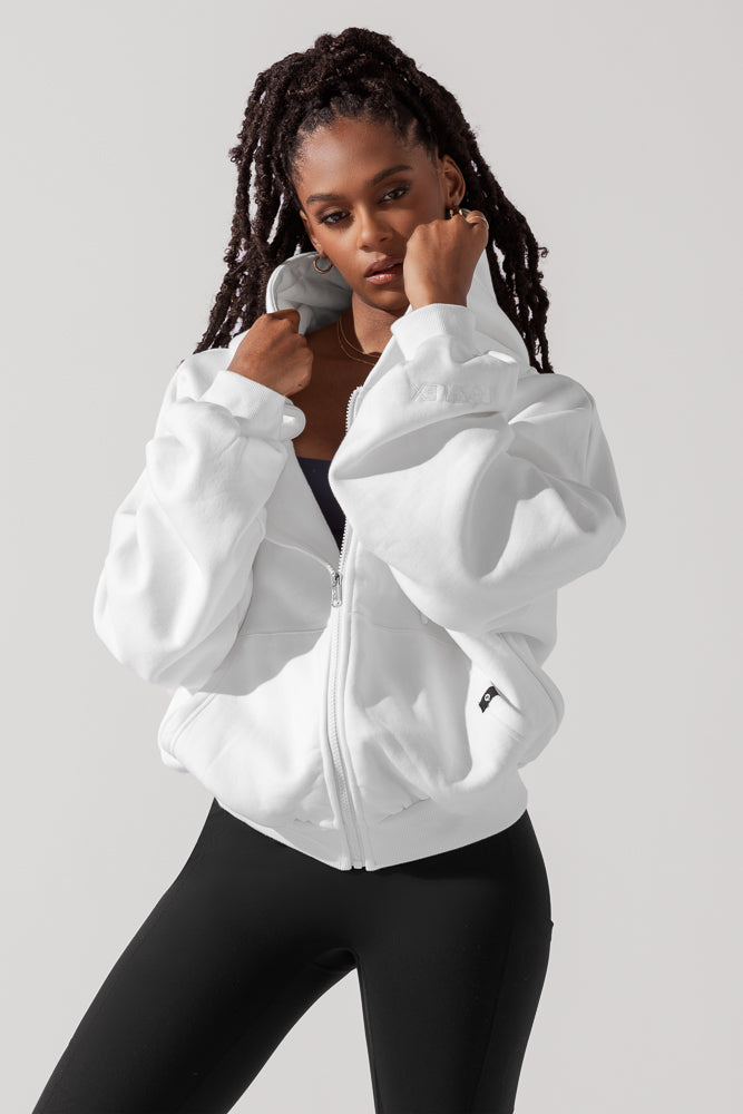 Zip Cloud Hoodie - White Online Cheap Pice