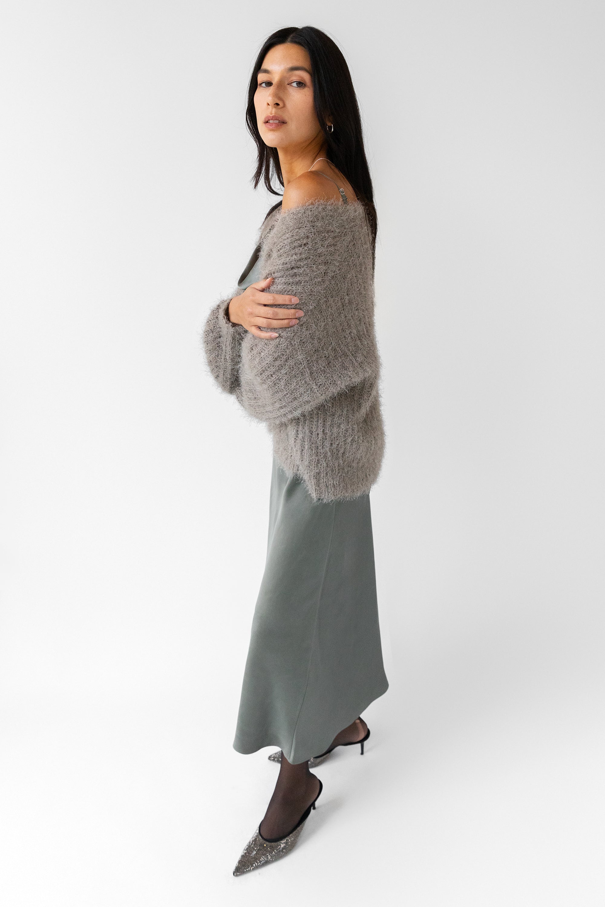 FUZZY OPEN FRONT CARDIGAN With Credit Card Online