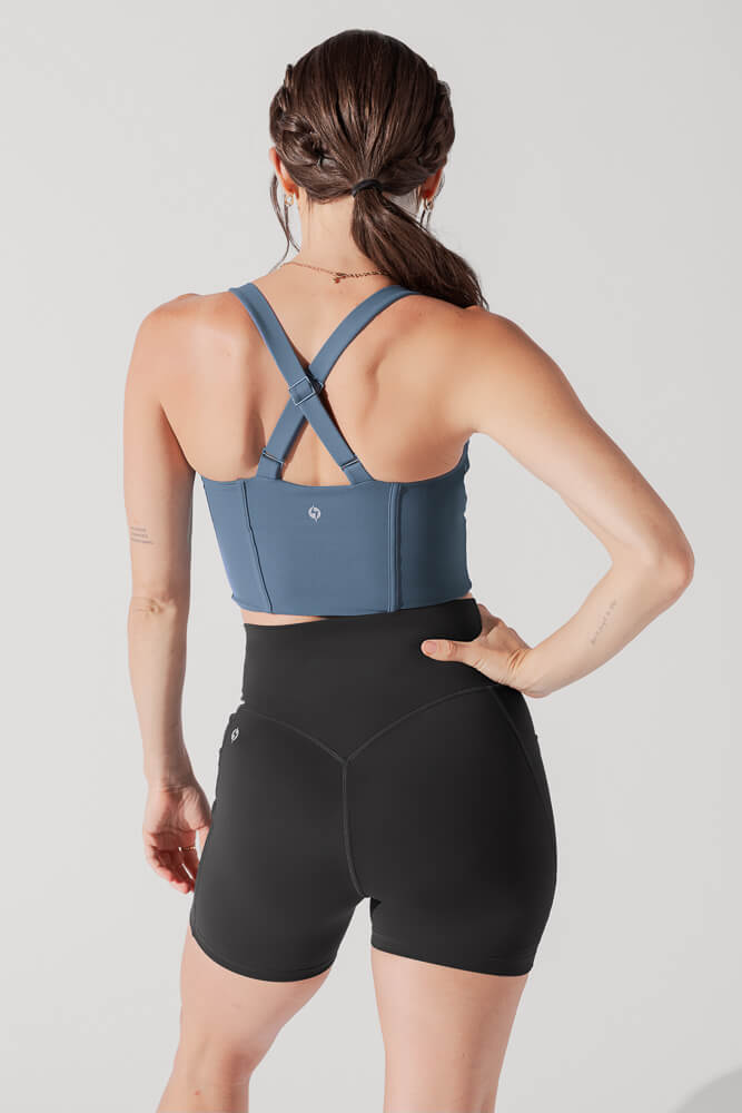 Daphne Corset Crop Top - Indigo Teal Outlet Cheap Pices