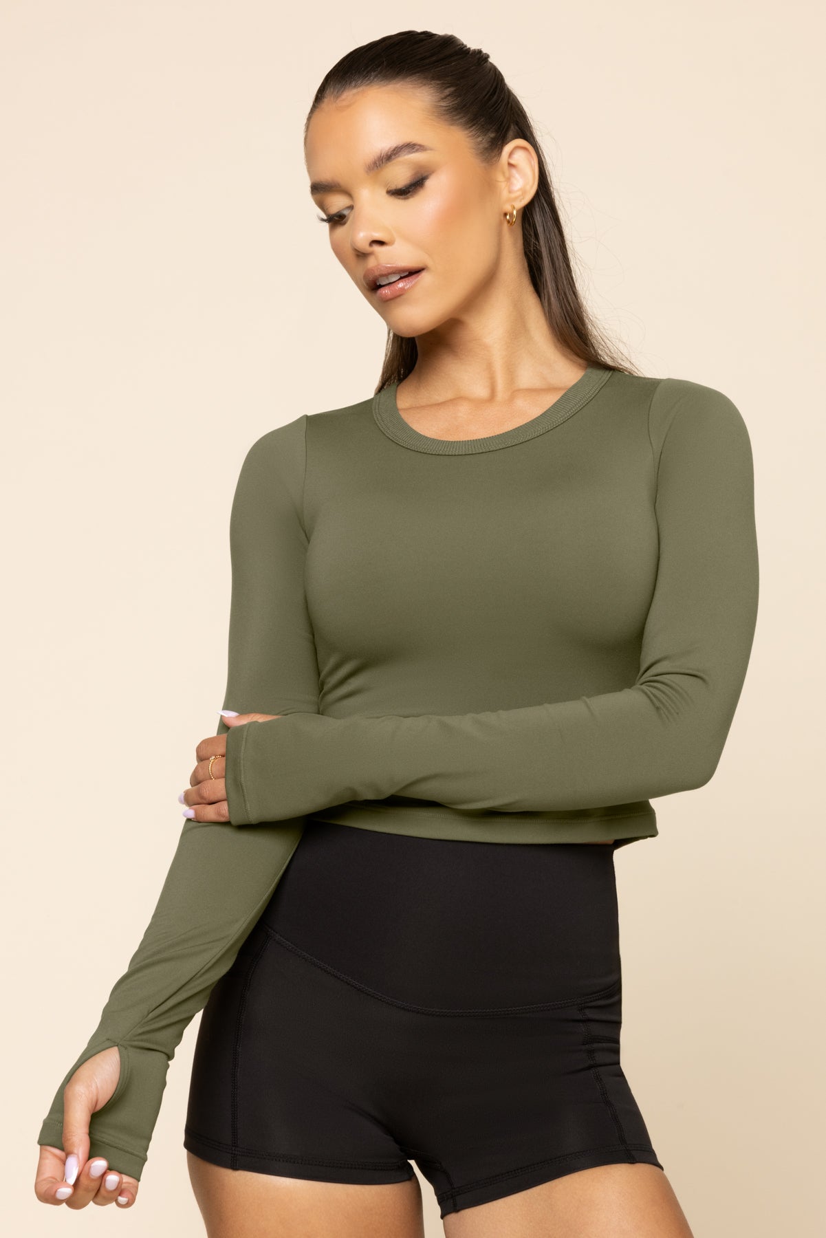 Call Me Baby Reversible Long Sleeve Top - Dark Olive Free Shipping Top Quality