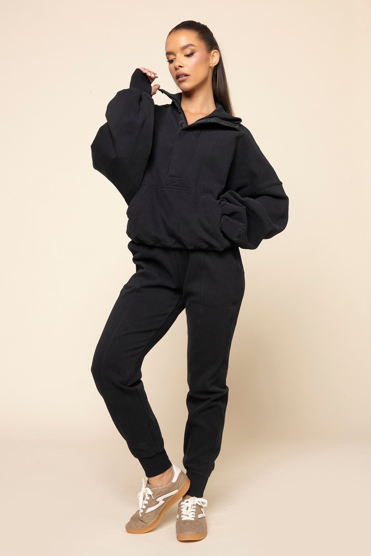 Ooey Gooey Half Zip Sweater - Black 100% Original Sale Online