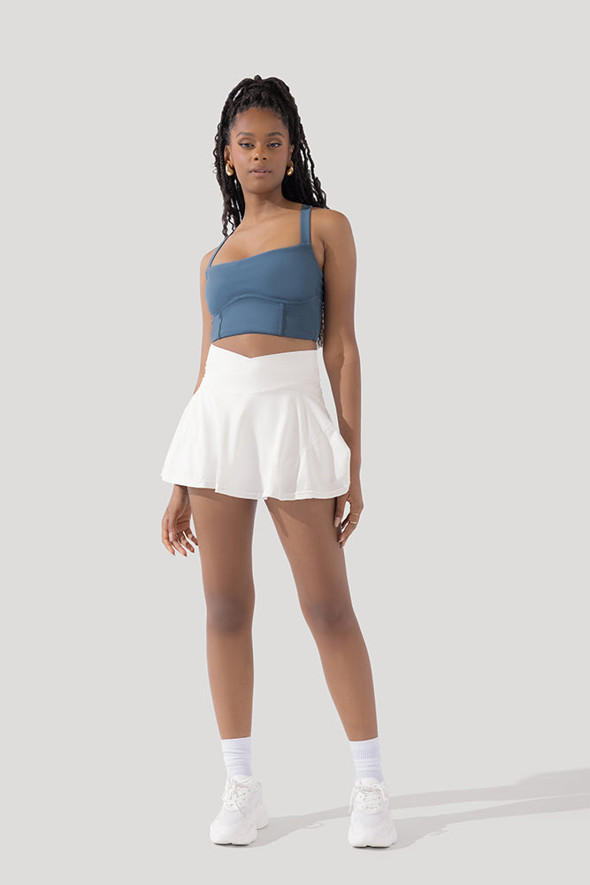 Crisscross Hourglass Twirl Skort - White Nicekicks Cheap Pice