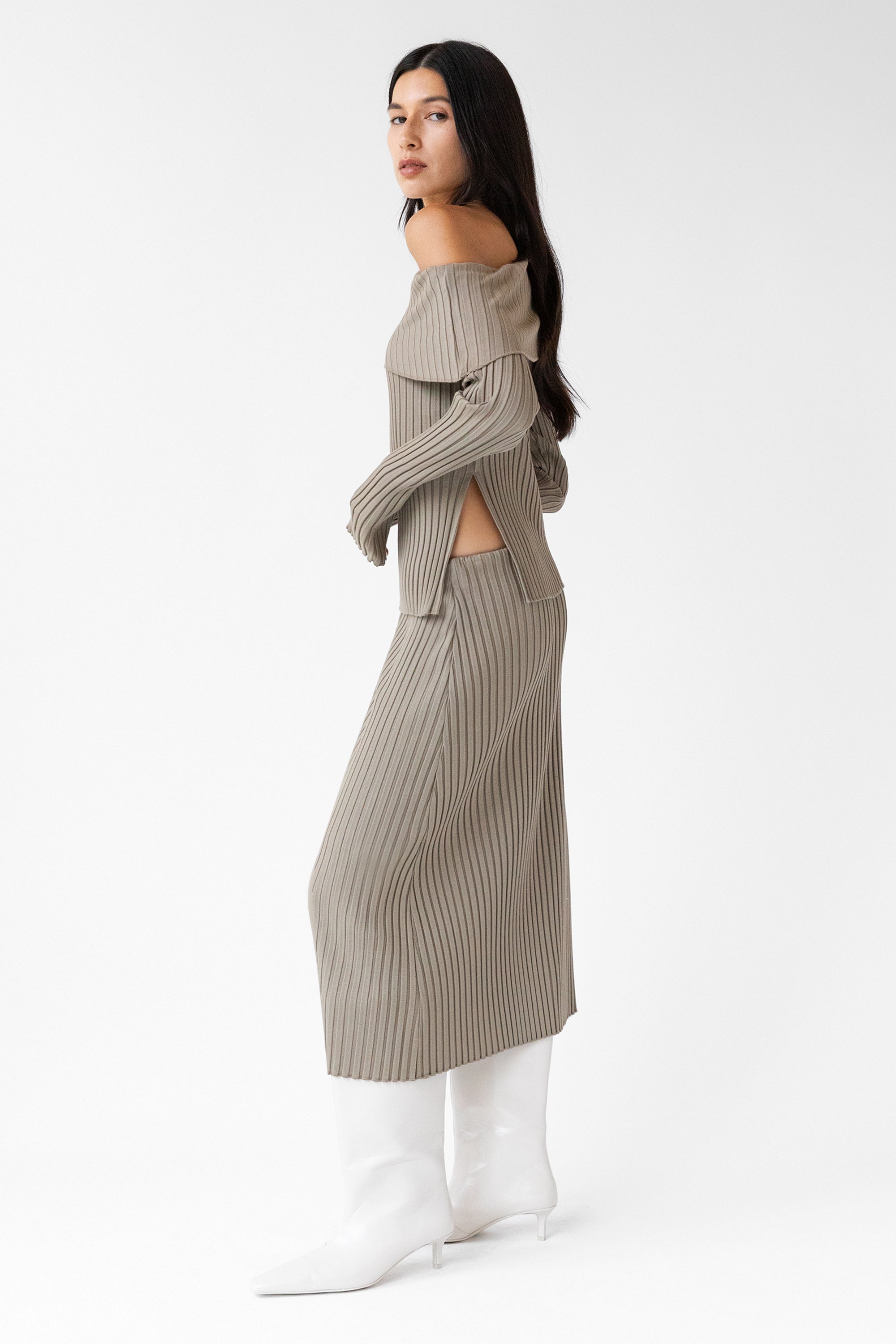 RIBBED KNIT MIDI SKIRT Cheap Sale Discounts