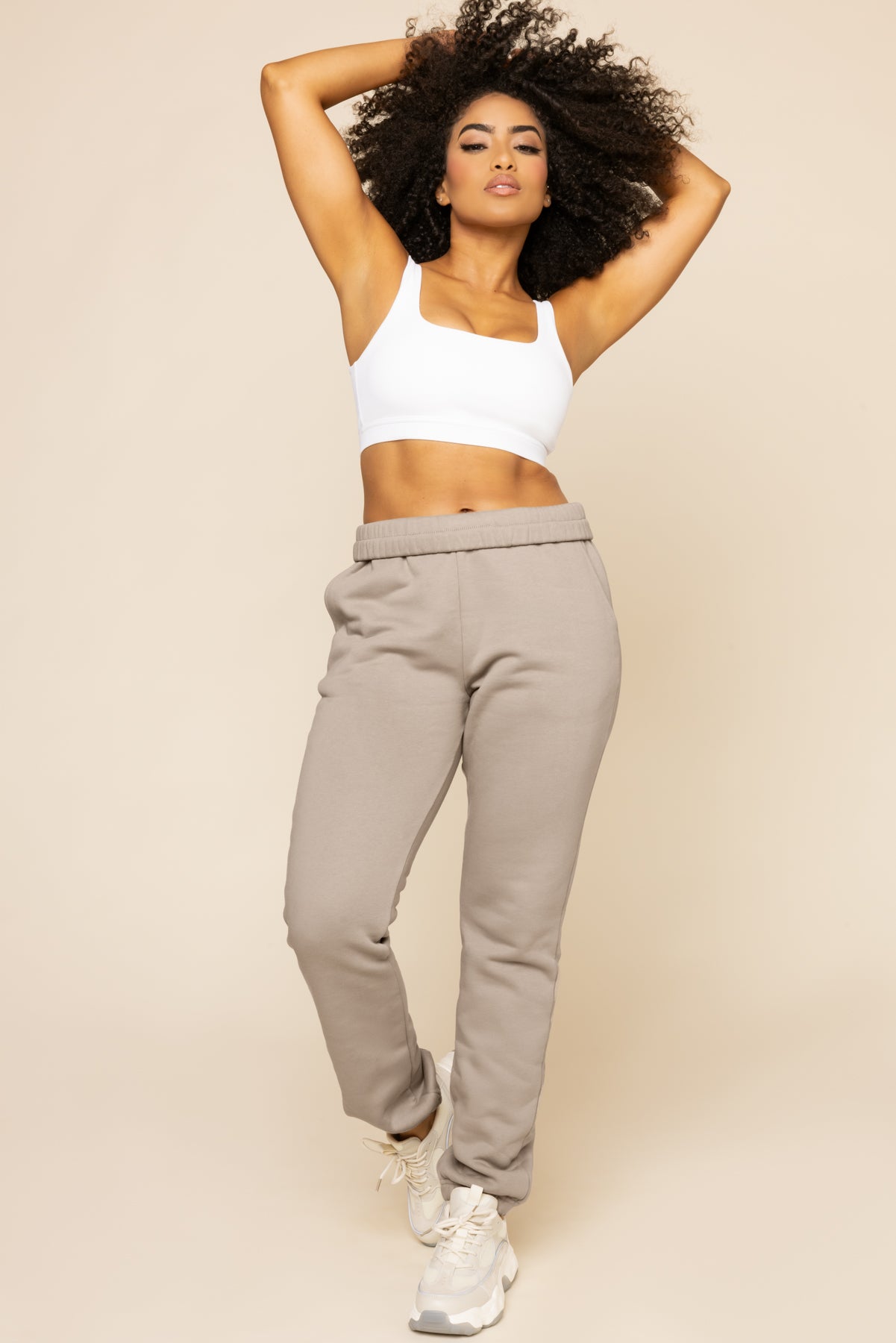 Cloud Rollover Sweatpant - Taupe Free Shipping Perfect