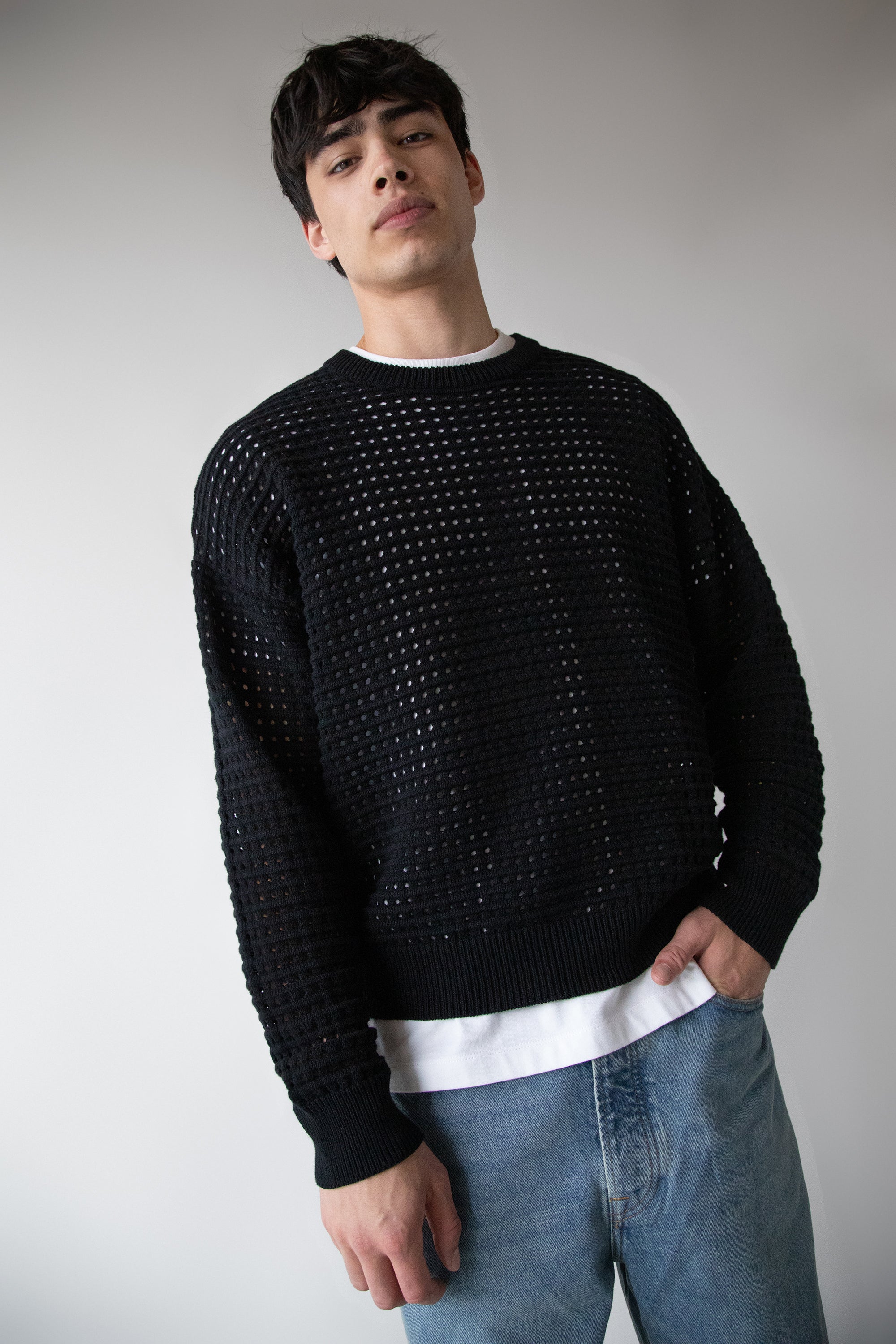 CREWNECK OPEN KNIT SWEATER Outlet Low Pice Fee Shipping