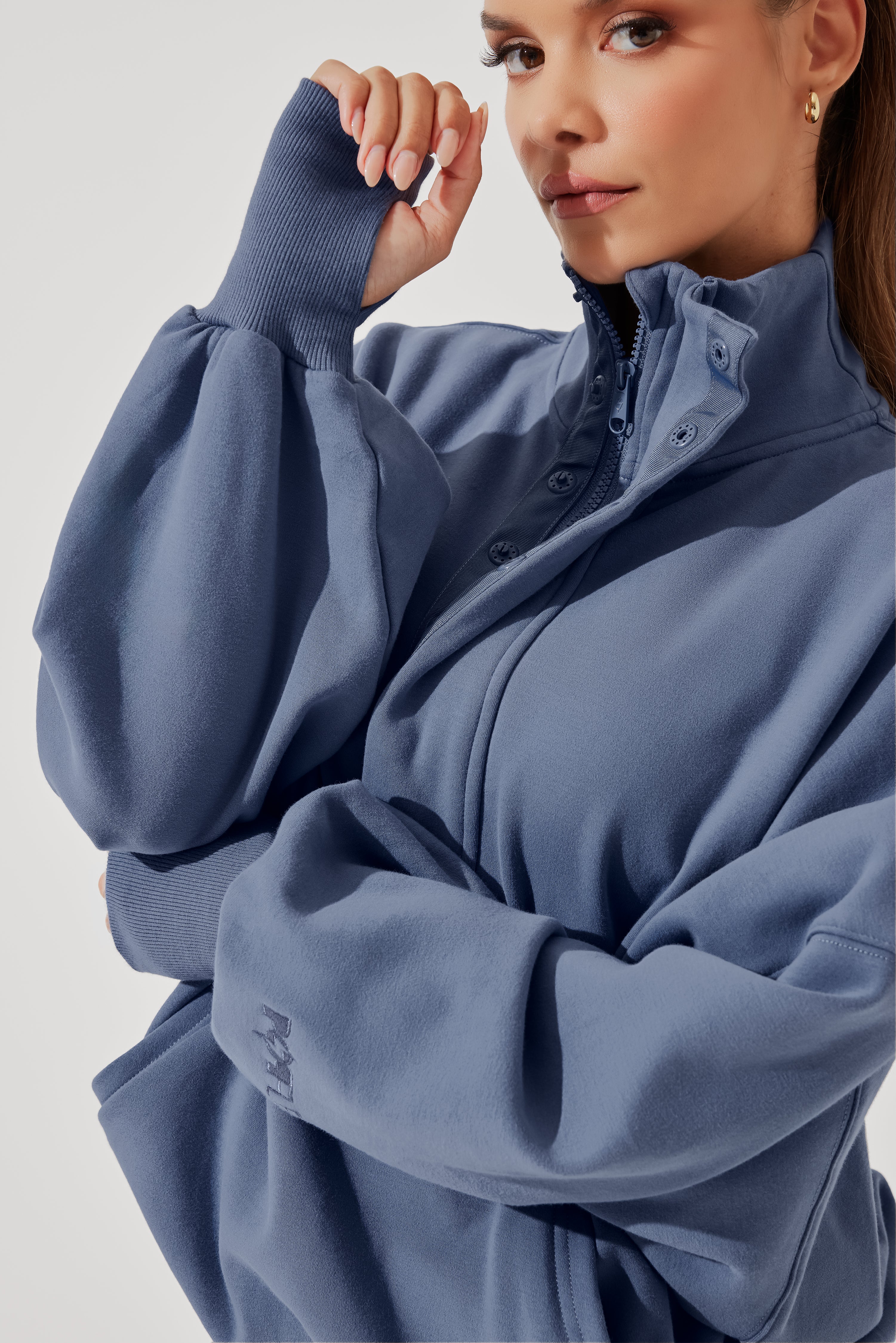 Ooey Gooey Half Zip Sweater - Blue Dusk Supply Online