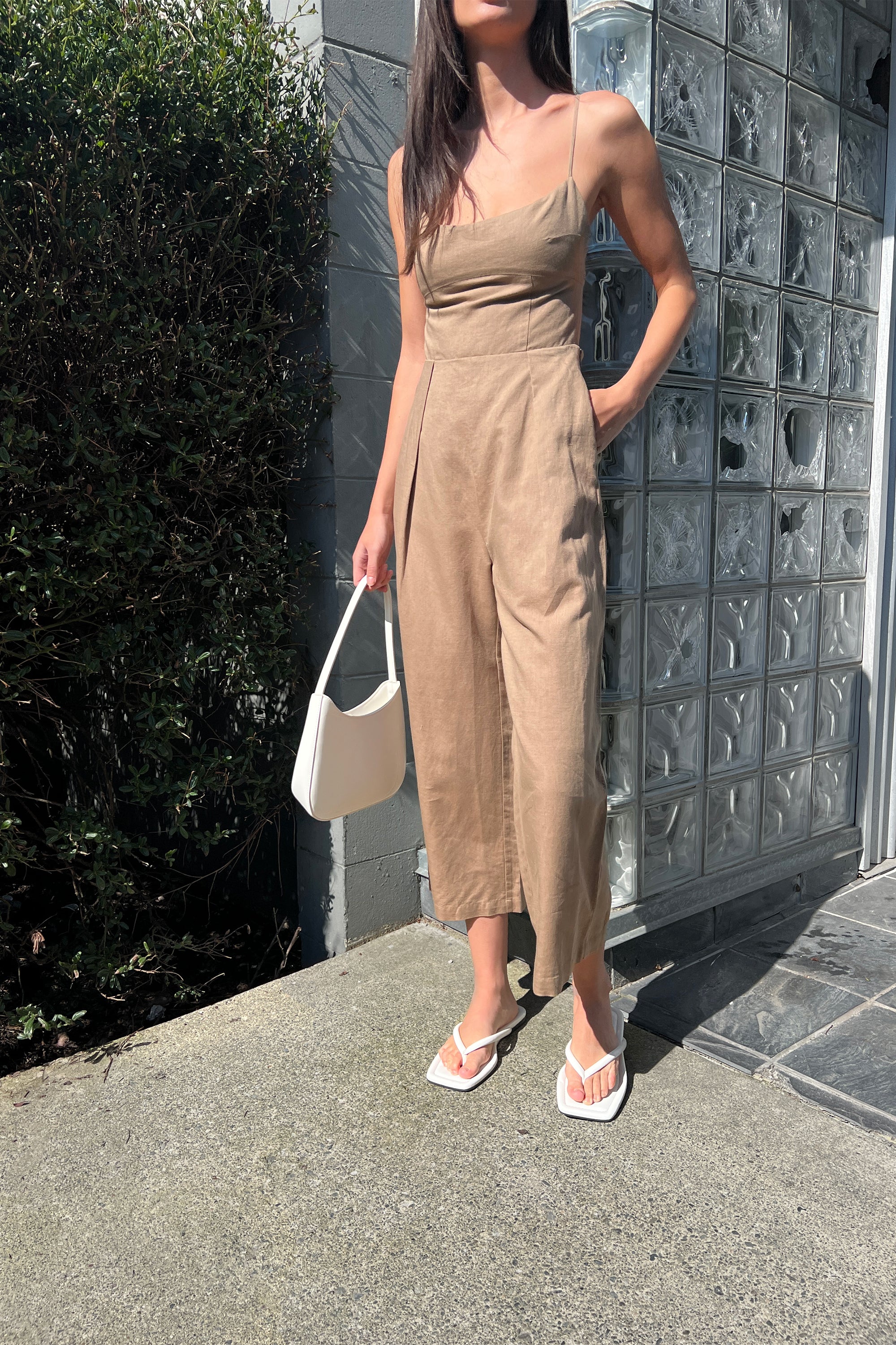 LINEN BLEND JUMPSUIT Clearance For Nice