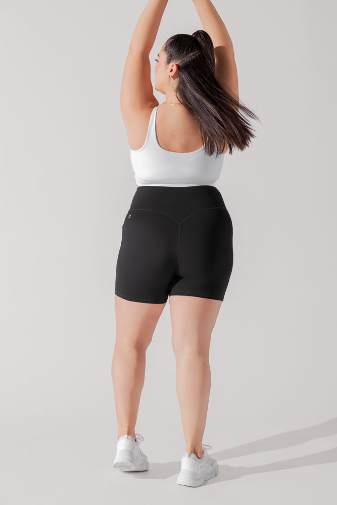 Crisscross Hourglass Midi Short with Pockets - Black Amazon Online