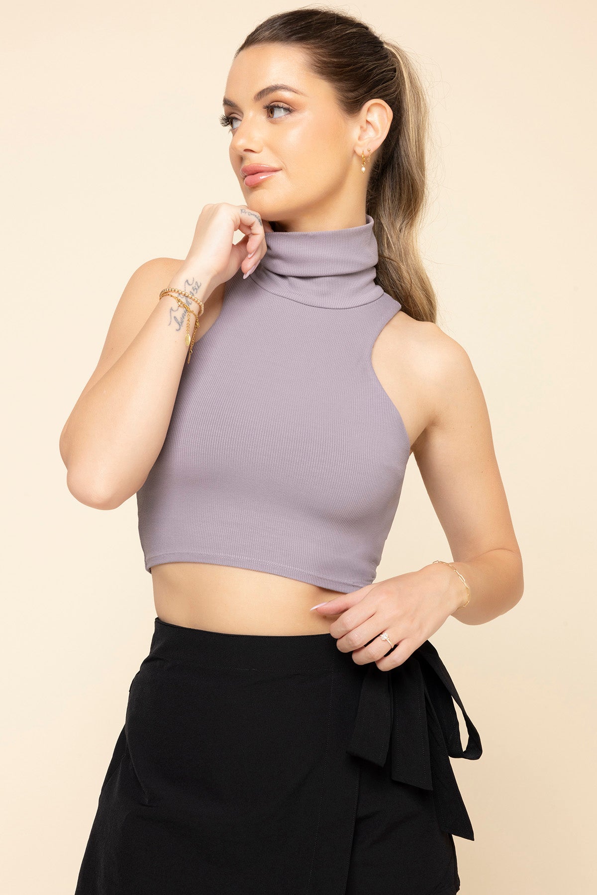 I Feel Cute Crop Top - Dusty Mauve Cheap For Cheap