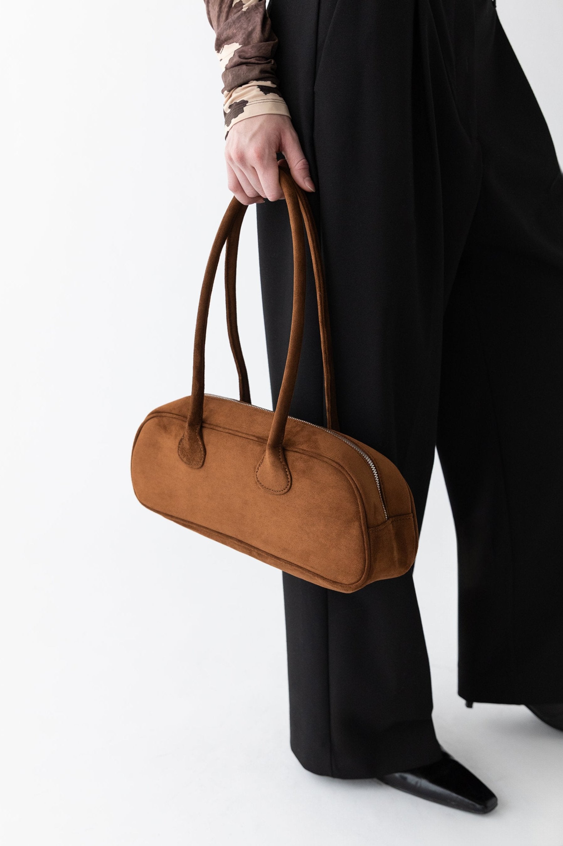 VEGAN SUEDE BOWLER BAG Cheap Finishline