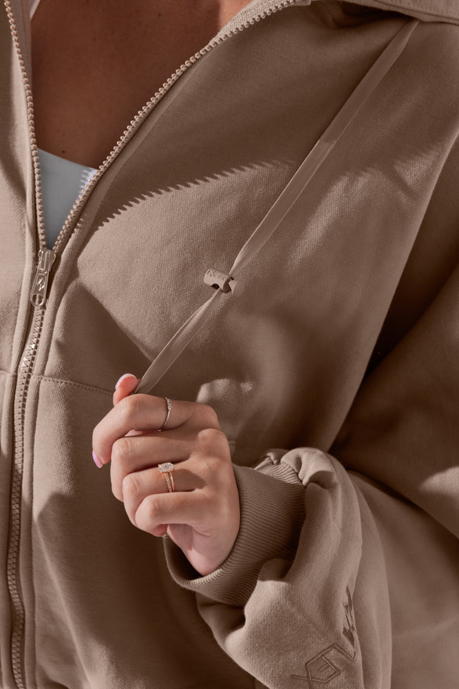 Zip Cloud Hoodie - Taupe Purchase Sale Online