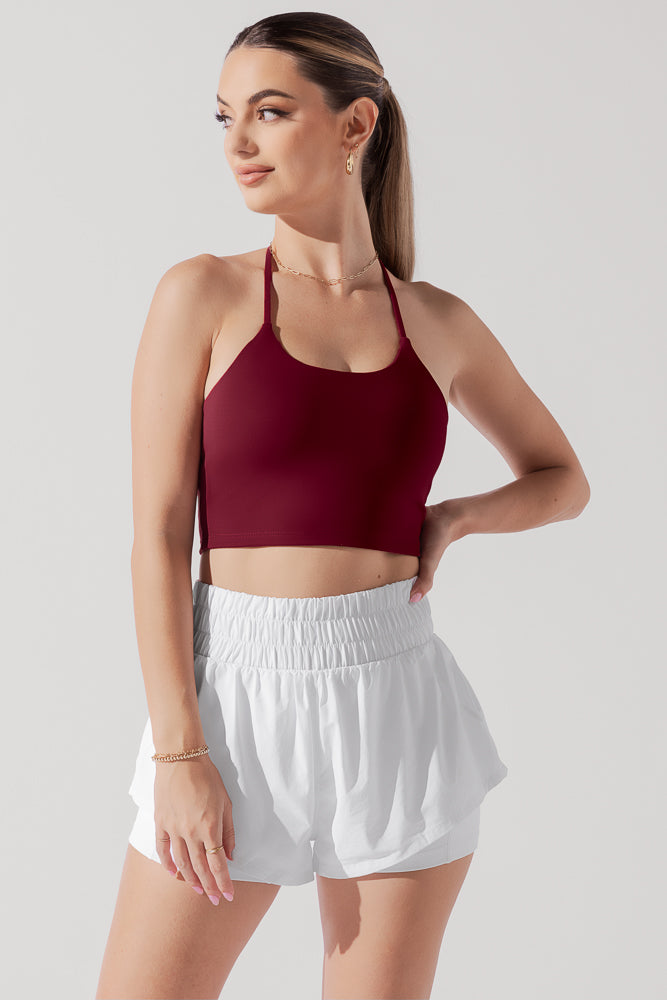 Flexy Crop Top - Crimson Cheap Wholesale