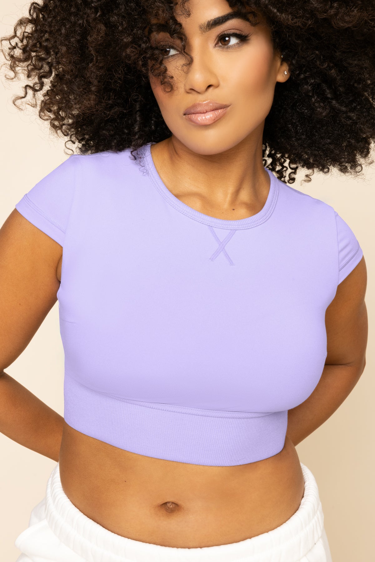 Baby Crop Tee - Digital Lavender Enjoy Online