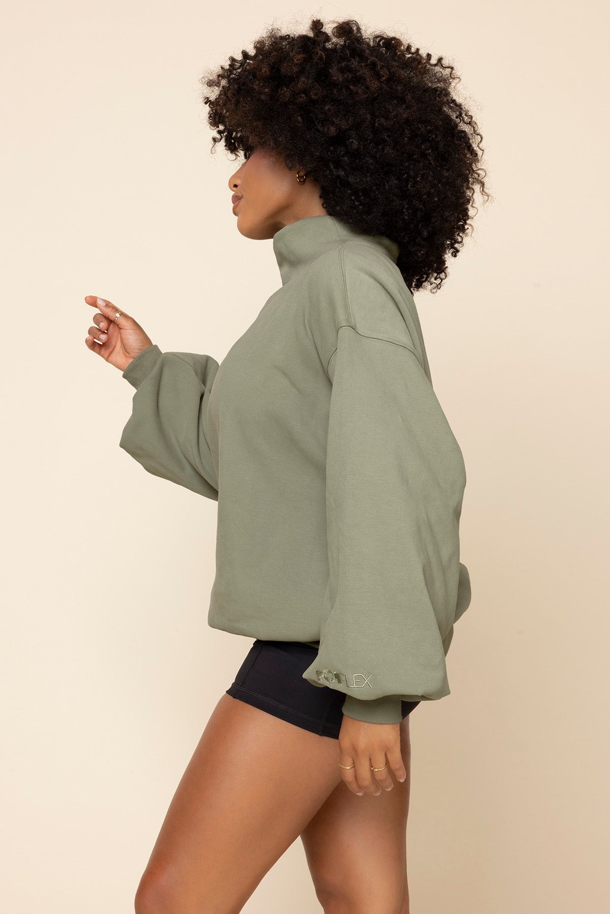 Ooey Gooey Mockneck Sweatshirt with Pockets - Light Sage Buy Cheap Many Kinds Of