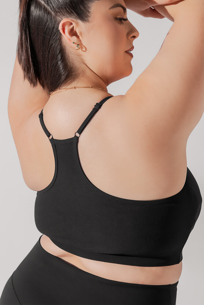 Pli¨¦ Corset Crop Bralette - Black 2025 New Sale Online