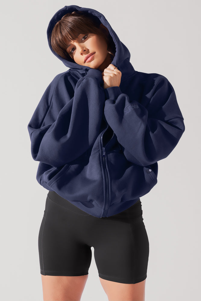 Zip Cloud Hoodie - Academic Navy Free Shipping 2025 Unisex