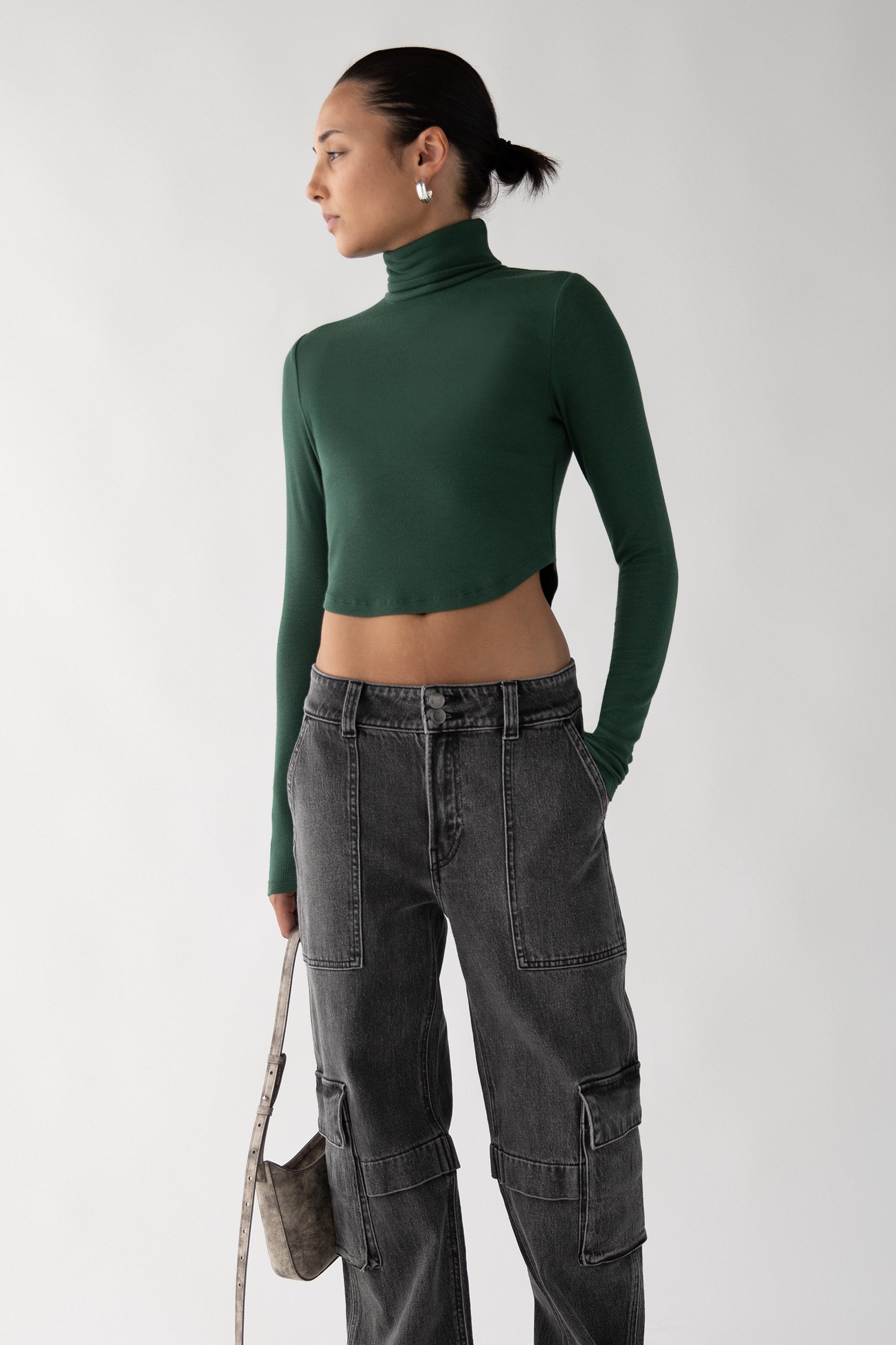 CROPPED TURTLENECK TOP Store Sale