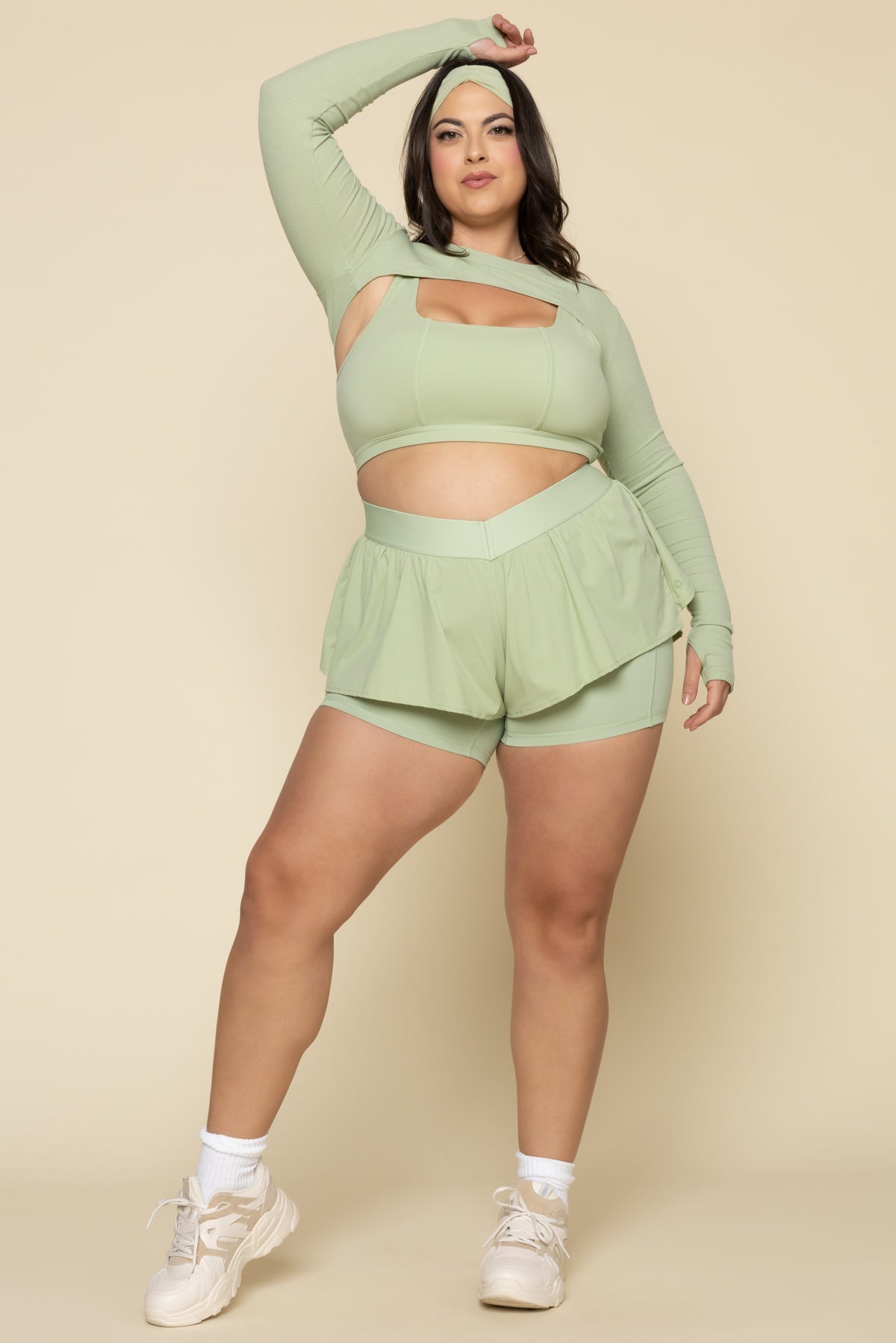 On The Run Ruffle Short - Pistachio Recommend Online