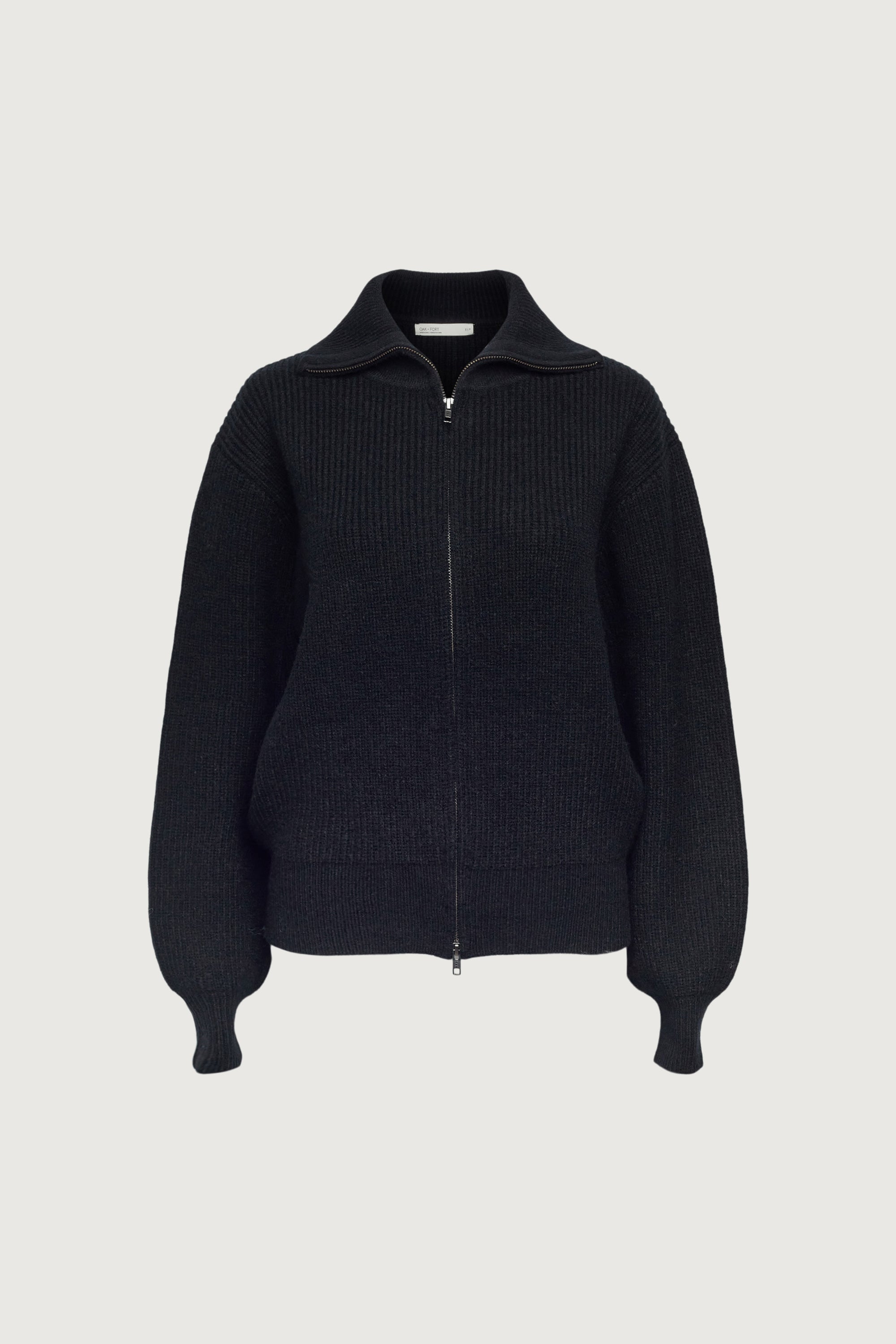 HIGH NECKLINE ZIP UP SWEATER Outlet Genuine