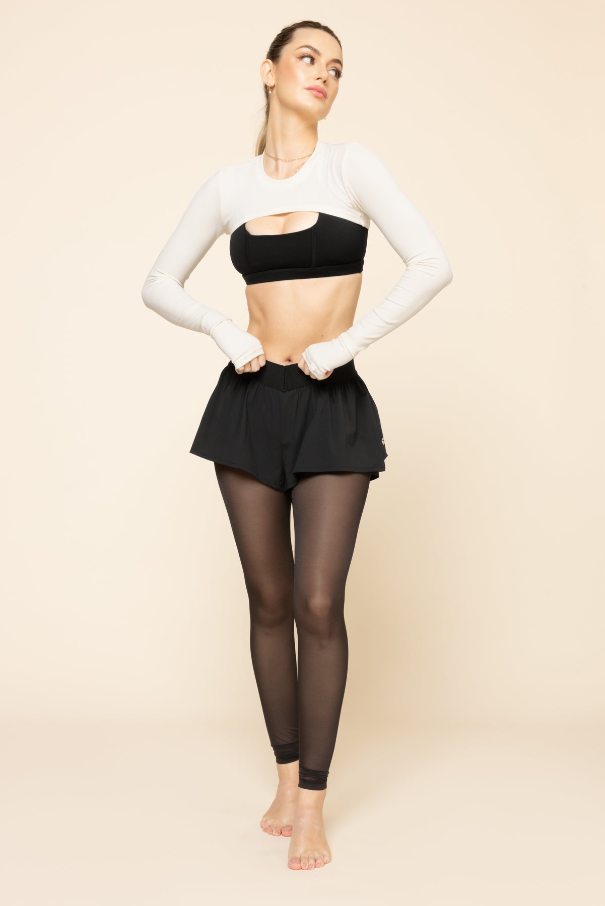 On the Run Ruffle Tights - Black Free Shipping Top Quality