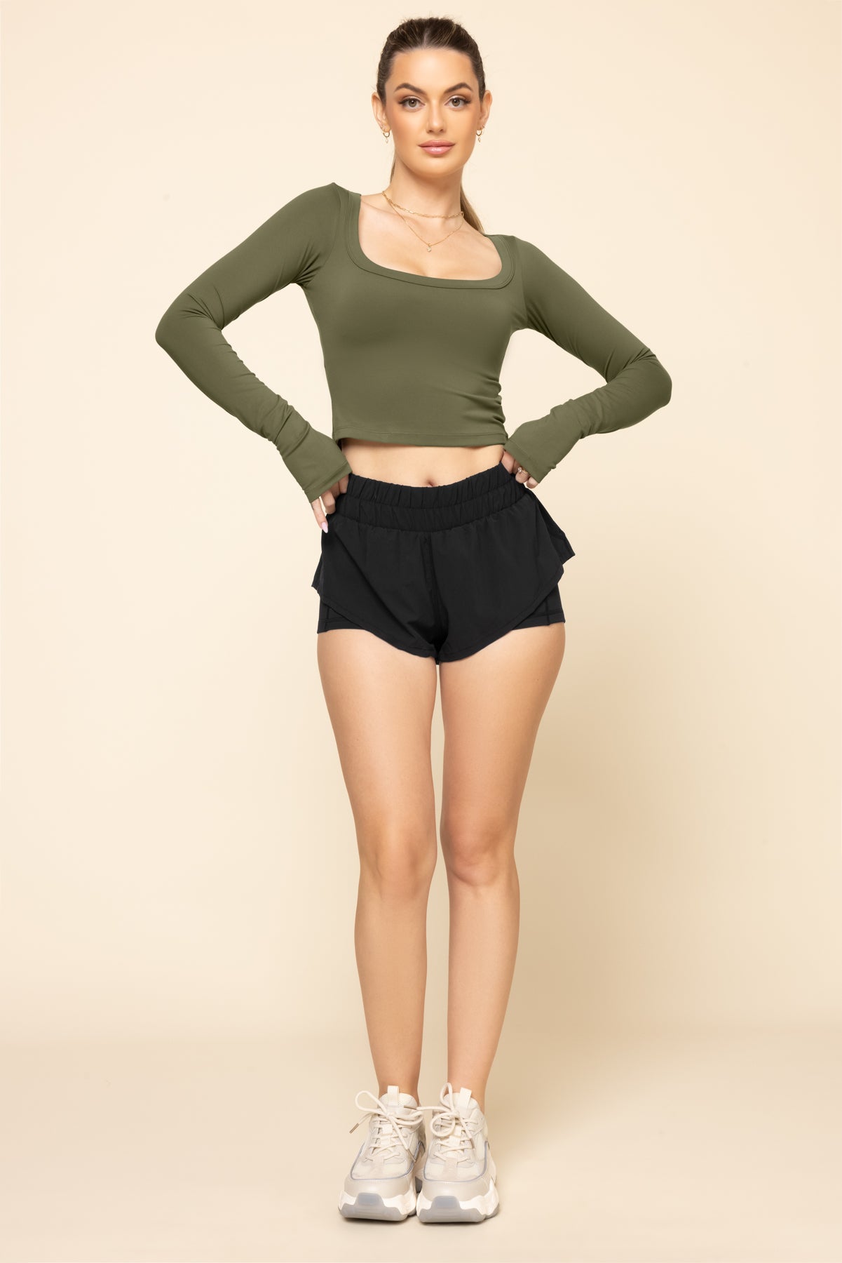 Your Favorite Long Sleeve Reversible Top - Dark Olive Limited Edition Sale Online