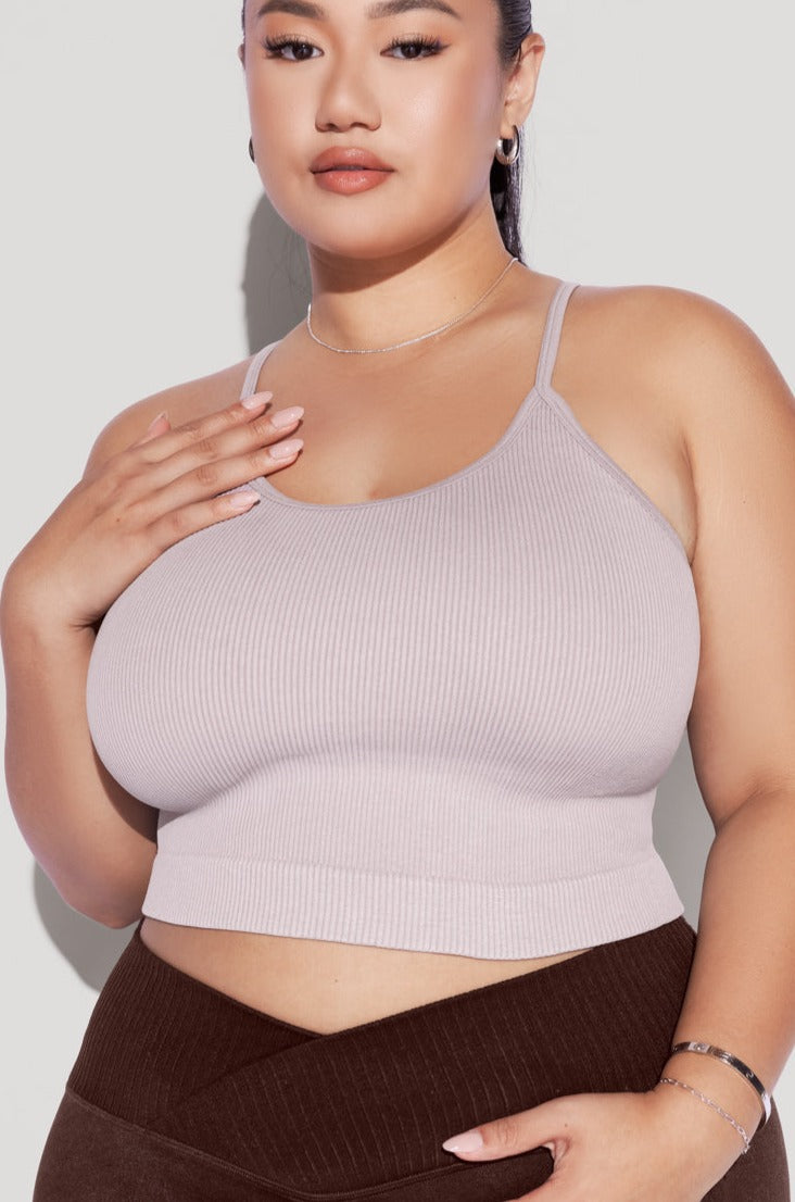 What's the Scoop Seamless Crop Tank - Smoky Lilac Outlet New Arrival