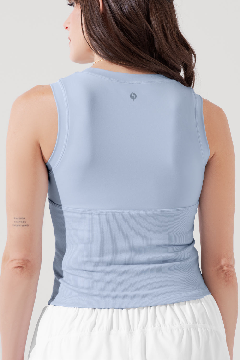 Peekaboo Crew Tank - Sky Blue Free Shipping Pices