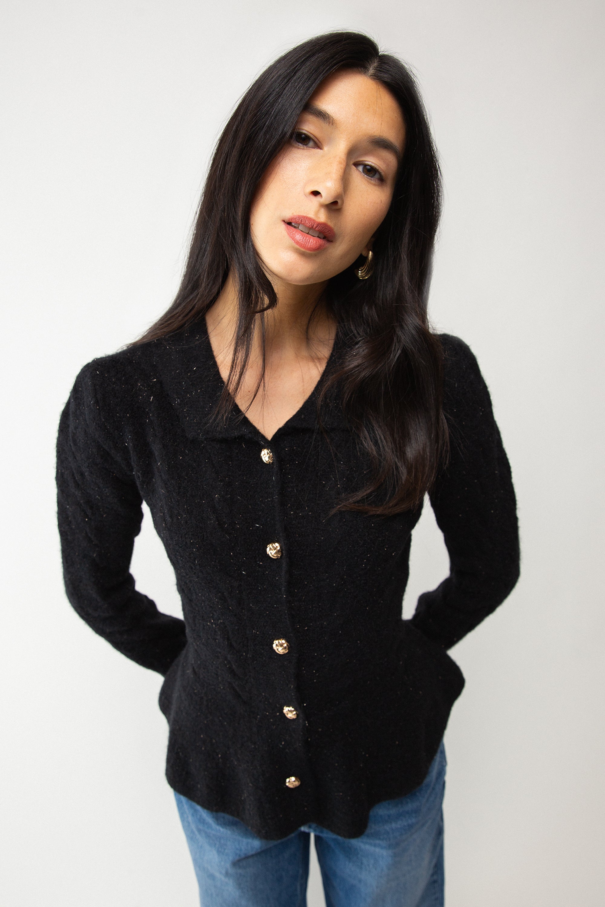 COLLARED CABLE KNIT CARDIGAN Outlet Wiki