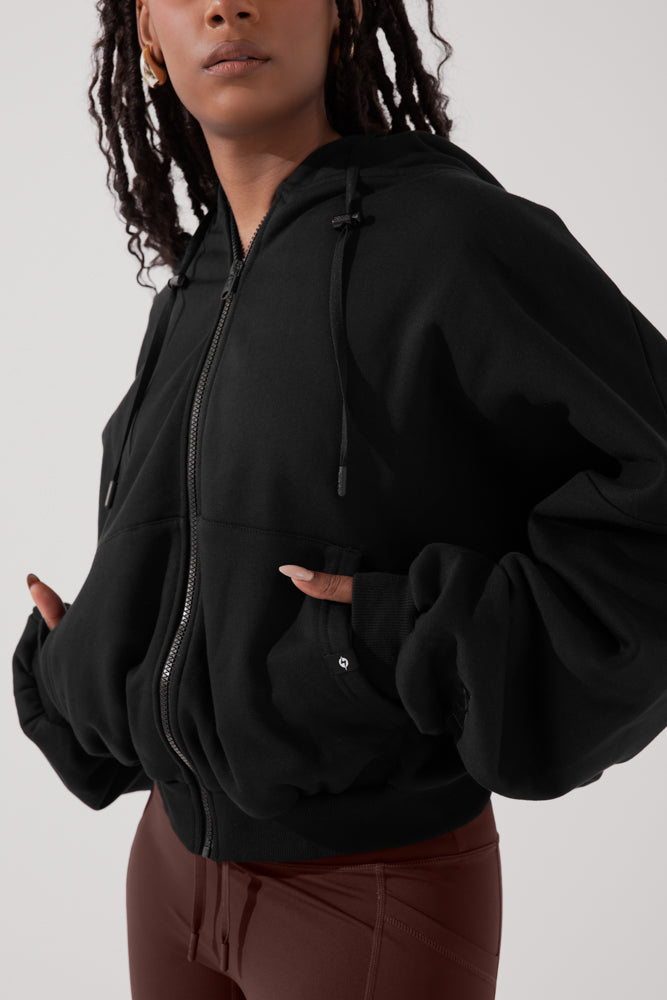 Zip Cloud Hoodie - Black Cheap Sale Wholesale Pice